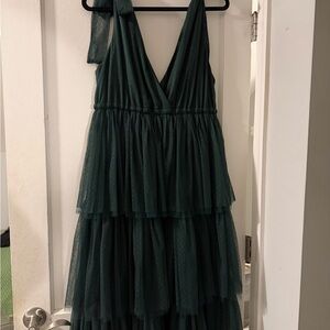 Baltic Born Forest Green Sleeveless V-Neck Dress